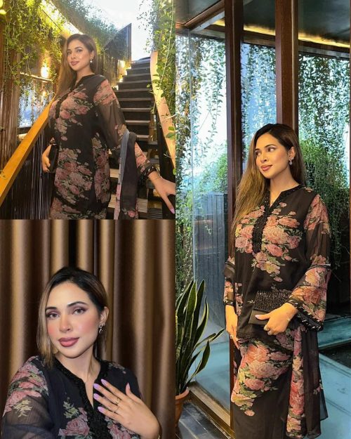 White Gold Georgette Three Piece